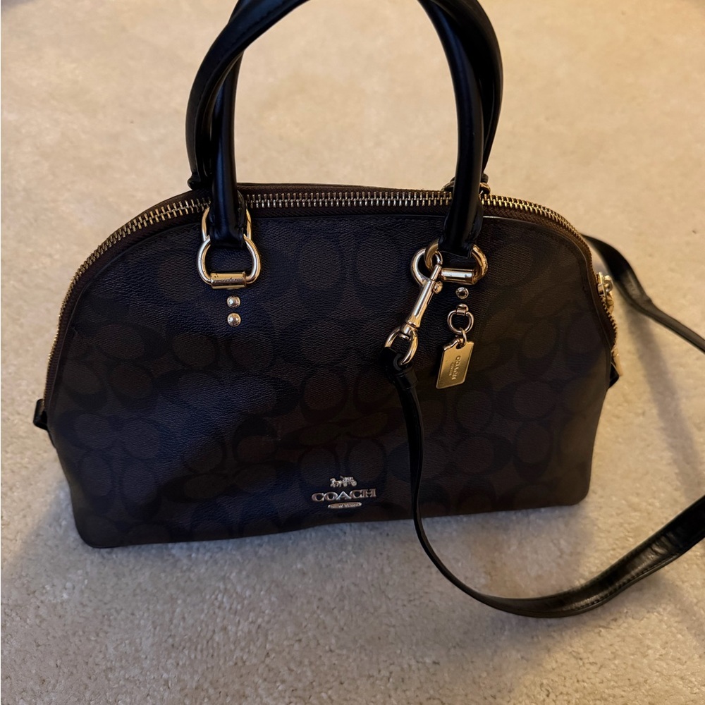 Coach Dark Brown Signature Satchel